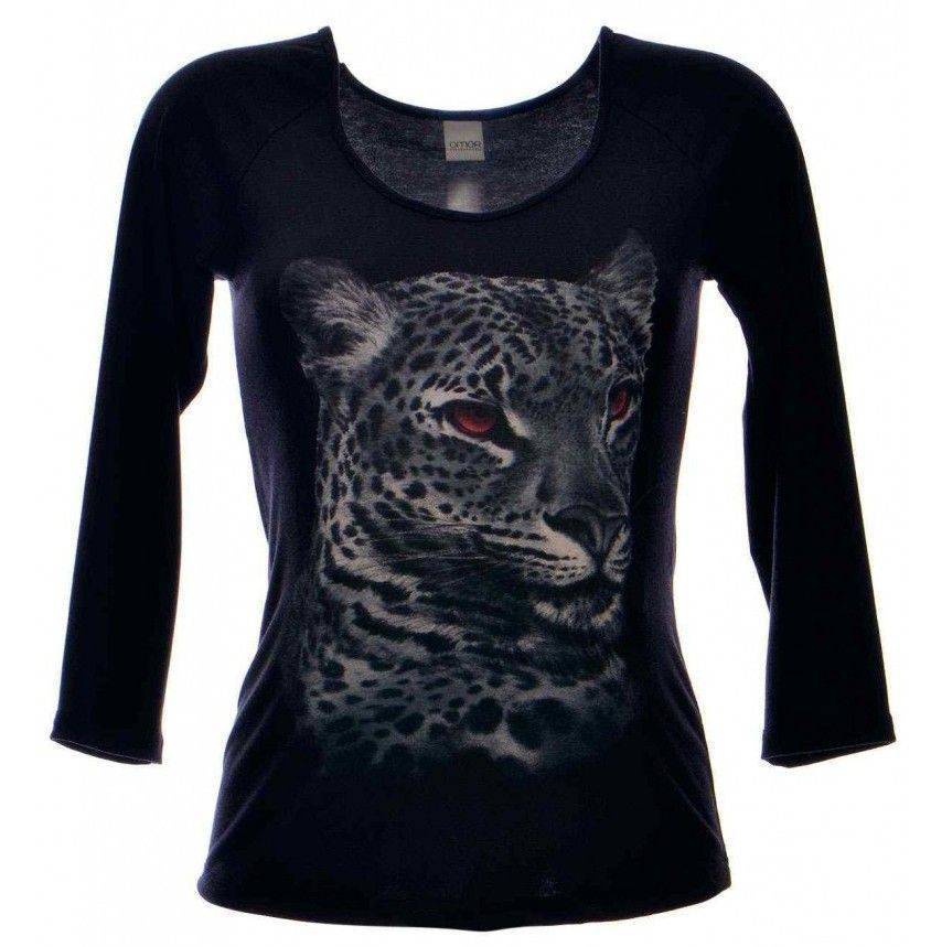 ΜΠΛΟΥΖΑ ΜΑΚΡΥΜΑΝΙΚΗ OMOR ΤΙΓΡΗΣ ΜΑΥΡΟ (M)