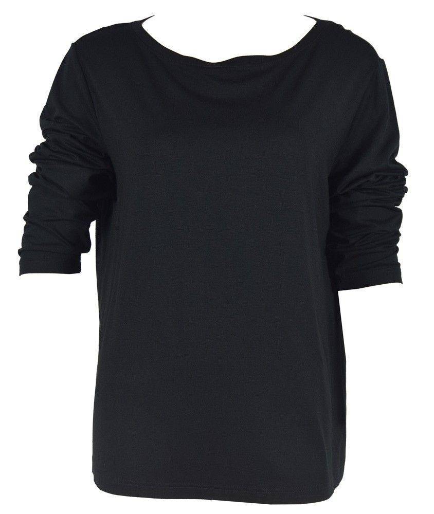 ΜΠΛΟΥΖΑ ΜΑΚΡΥΜΑΝΙΚΗ OMOR ΜΕ ΕΛΑΣΤΙΚΗ ΛΑΙΜΟΚΟΨΗ ΜΑΥΡΟ (XL) OMOR