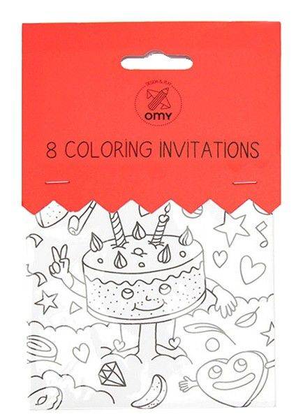 ΣΕΤ 8 ΠΡΟΣΚΛΗΣΕΩΝ OMY ΓΙΑ ΠΑΡΤΥ 11.5X21CM OMY