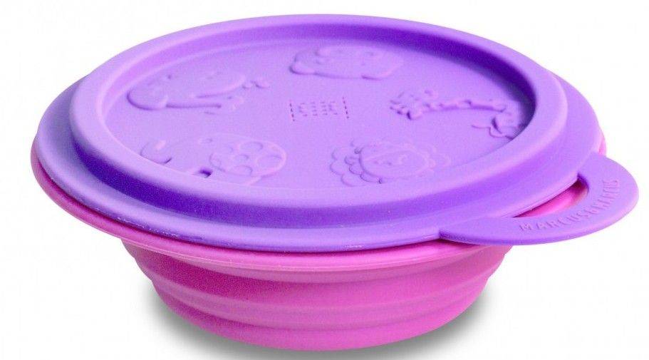 ΠΤΥΣΣΟΜΕΝΟ ΜΠΟΛ ΦΑΓΗΤΟΥ ΣΙΛΙΚΟΝΗΣ MARCUS - MARCUS COLLAPSIBLE BOWL ΜΕ ΚΑΠΑΚΙ ΦΥΛΑΞΗΣ 260ML ΜΩΒ MARCUS AND MARCUS