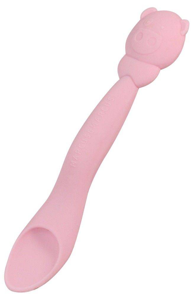 ΕΚΠΑΙΔΕΥΤΙΚΟ ΚΟΥΤΑΛΙ ΣΙΛΙΚΟΝΗΣ MARCUS - MARCUS FEEDING SPOON ΡΟΖ 6ΜΗΝΩΝ+ MARCUS AND MARCUS