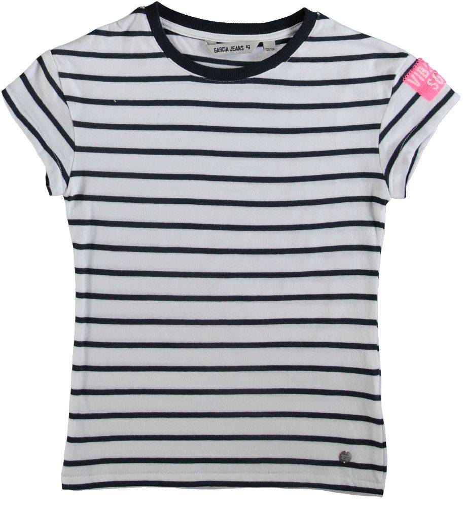 T-SHIRT GARCIA JEANS N82603-1755 OFFBLACK ΛΕΥΚΟ-ΜΑΥΡΟ ΡΙΓΕ (128ΕΚ.)-(8ΕΤΩΝ) GARCIA JEANS