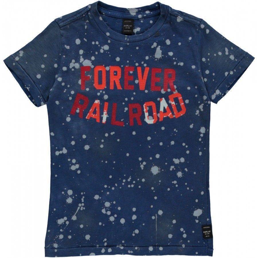 T-SHIRT REPLAY SB7308.091.22336G-187 ΜΠΛΕ ΣΧΕΔΙΟ (128ΕΚ.)-(8ΕΤΩΝ)