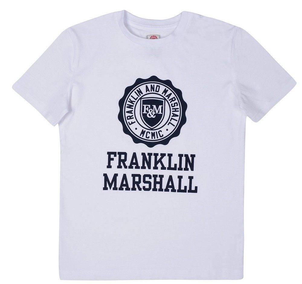 FRANKLIN AND MARSHALL T-SHIRT FRANKLIN - MARSHALL BRAND LOGO FMS0060 ΛΕΥΚΟ (132ΕΚ.)-(8-9 ΕΤΩΝ)