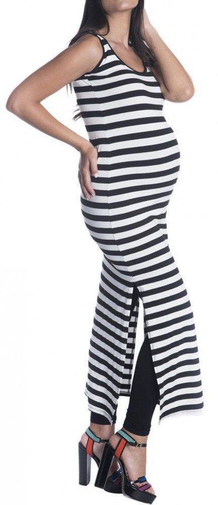 ΦΟΡΕΜΑ ΜΑΚΡΥ OMOR MAXI ΡΙΓΕ ΜΑΥΡΟ/ΛΕΥΚΟ (M)