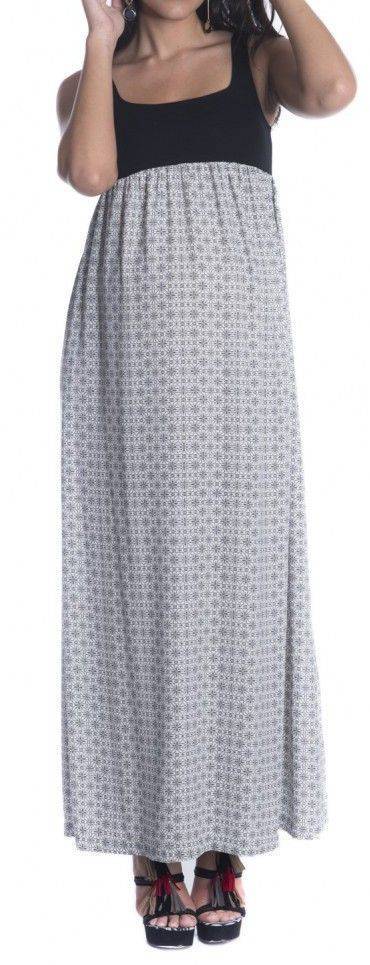 ΦΟΡΕΜΑ ΜΑΚΡΥ OMOR 271.94.60 MAXI ΜΕ ΜΟΤΙΒΟ ΜΑΥΡΟ/ΛΕΥΚΟ (S) OMOR