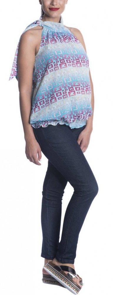 ΜΠΛOΥΖΑ OMOR ΦΙΟΓΚΟΣ ΓΑΛΑΖΙΟ/ΠΟΛΥΧΡΩΜΟ (M)