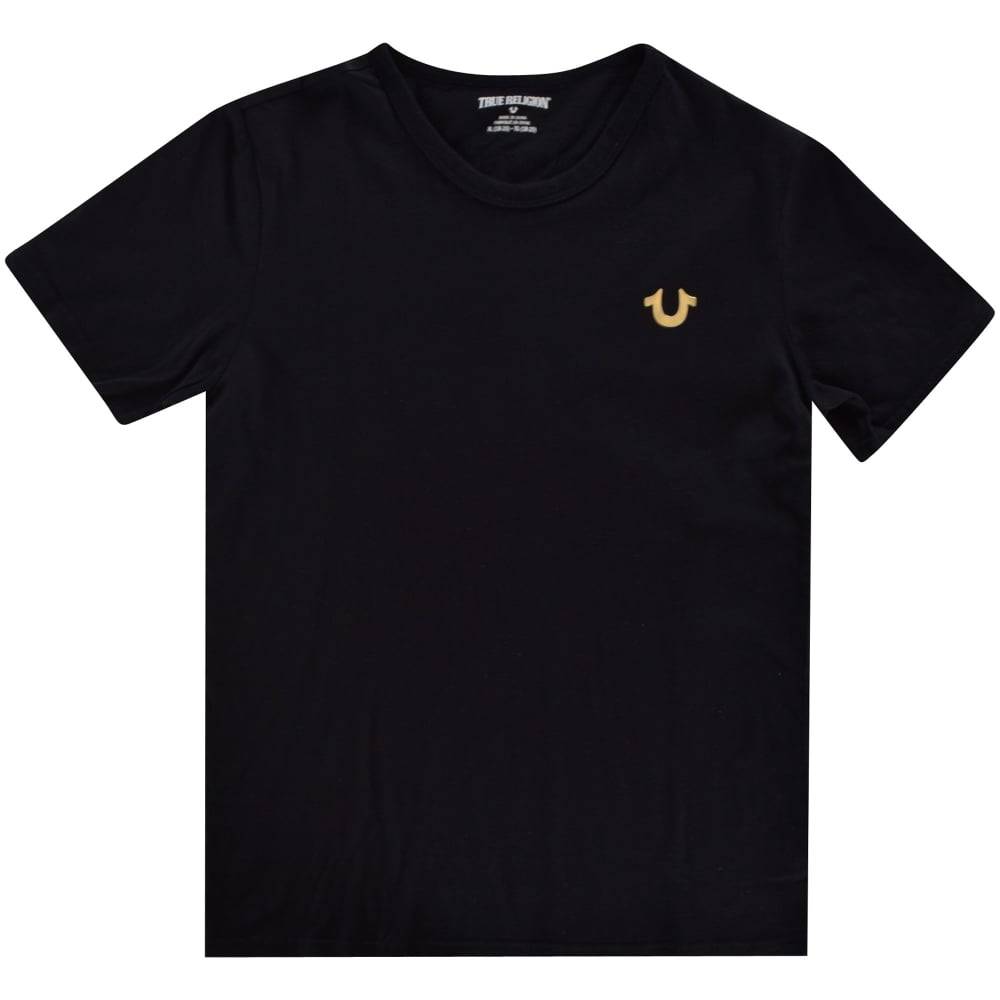 T-SHIRT TRUE RELIGION GOLD BRANDED LOGO TR146TE179 ΜΑΥΡΟ (110ΕΚ.)-(4-5 ΕΤΩΝ)
