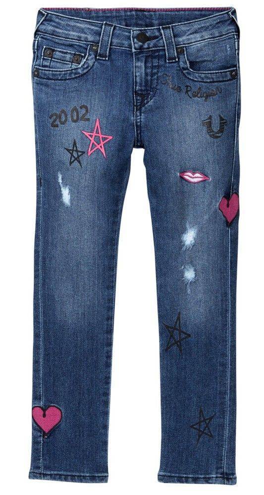 JEAN ΠΑΝΤΕΛΟΝΙ TRUE RELIGION CASEY DOODLE TR246JN163 ΜΠΛΕ (128ΕΚ)-(7-8ΕΤΩΝ)