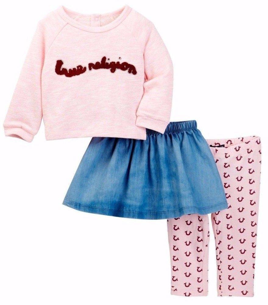 TRUE RELIGION ΣΕΤ SKIRT/JEAN ΦΟΥΣΤΑ/ΚΟΛΑΝ TRUE RELIGION TR246ST28 ΡΟΖ/ΜΠΛΕ (92ΕΚ.)-(1-2 ΕΤΩΝ)