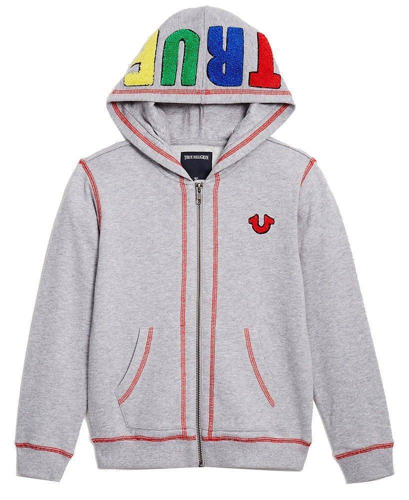 TRUE RELIGION HOODIE ΜΕ ΦΕΡΜΟΥΑΡ TRUE RELIGION POP TRUE TR717HD01 ΓΚΡΙ ΜΕΛΑΝΖΕ (110ΕΚ.)-(4-5 ΕΤΩΝ)