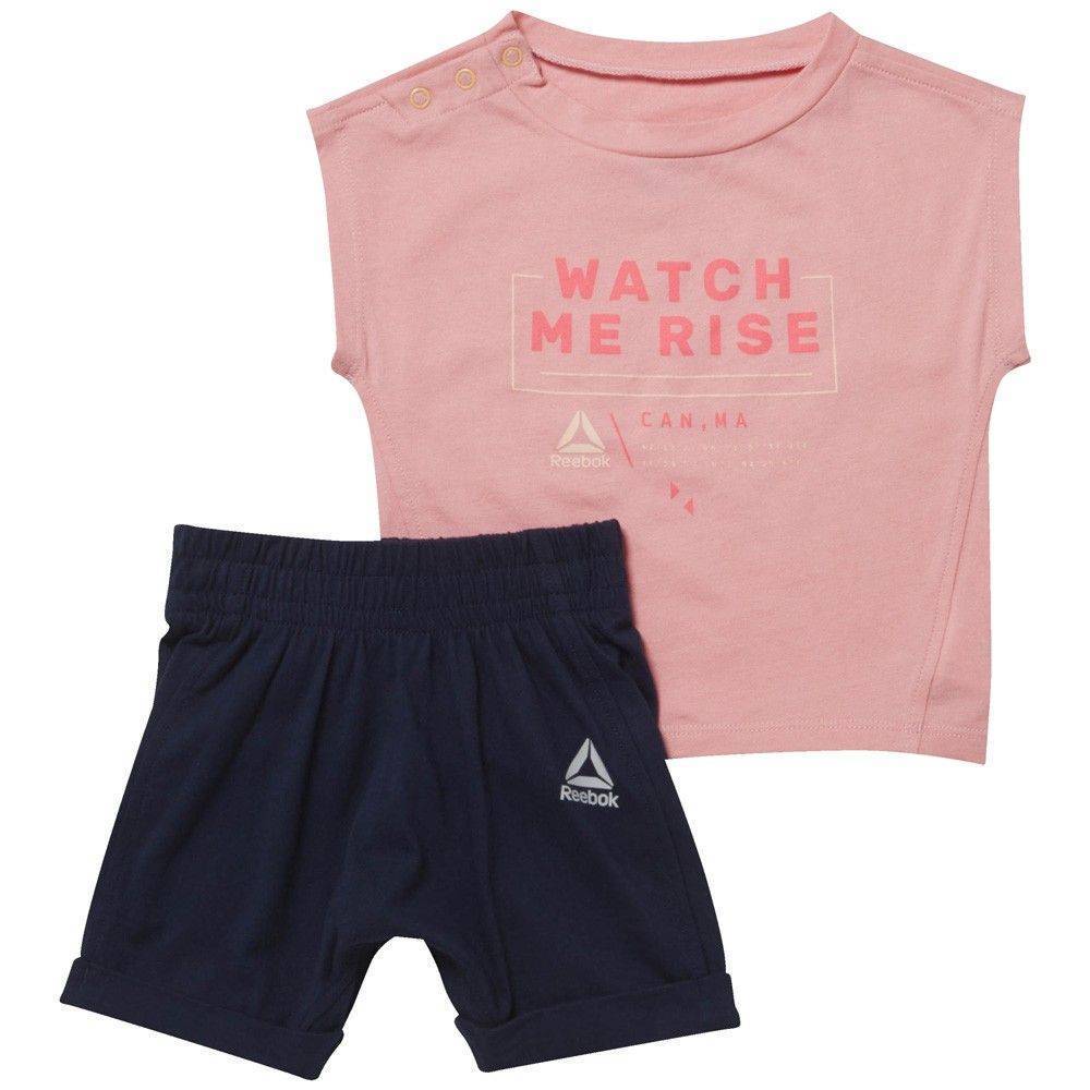 ΣΕΤ REEBOK SJ SS SET ΡΟΖ/ΜΠΛΕ ΣΚΟΥΡΟ (6-9 ΜΗΝΩΝ)