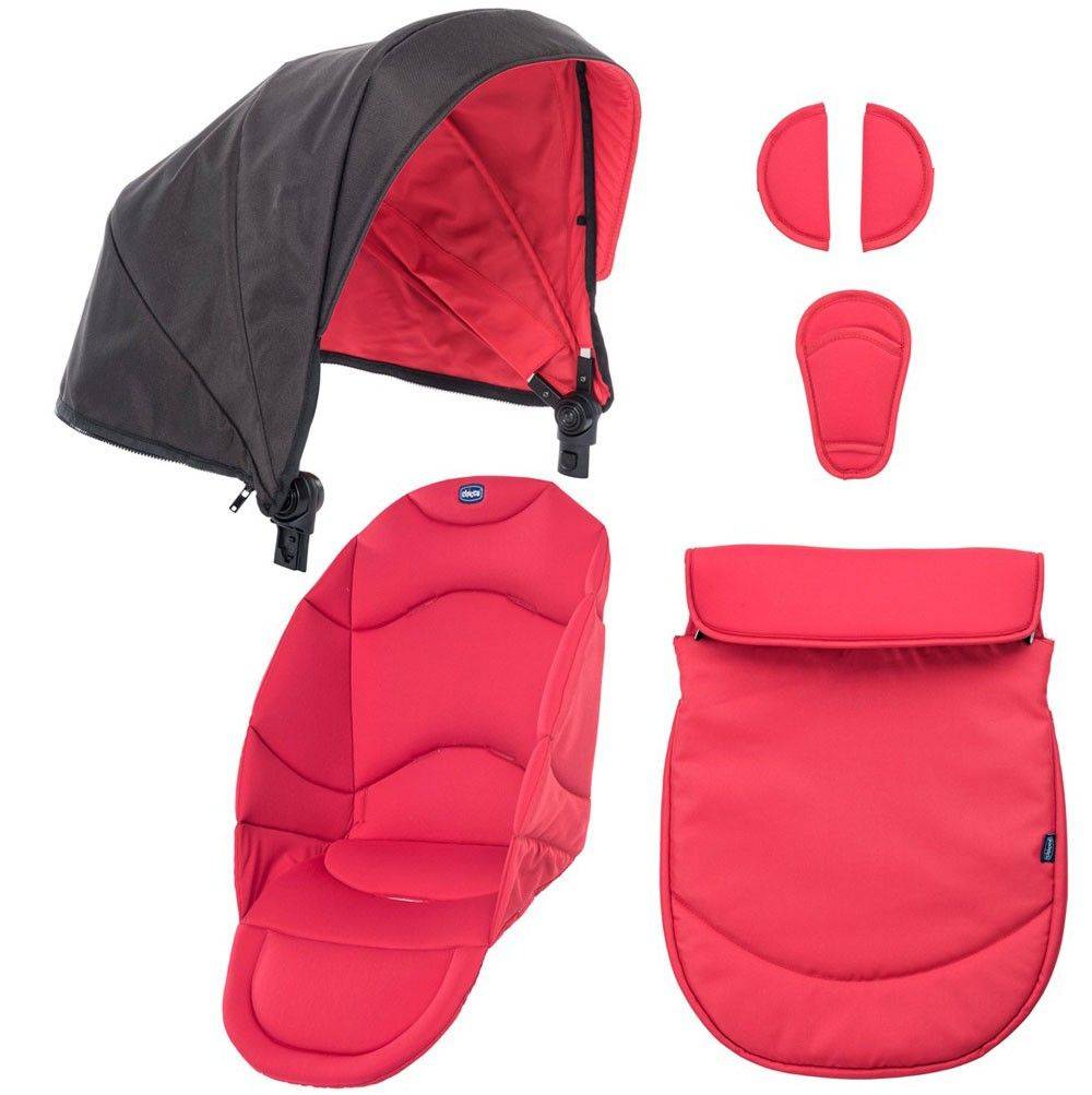 ΣΕΤ ΥΦΑΣΜΑΤΑ ΚΑΙ ΚΟΥΚΟΥΛΑ ΓΙΑ ΚΑΡΟΤΣΙ CHICCO URBAN-RED ΚΟΚΚΙΝΟ CHICCO