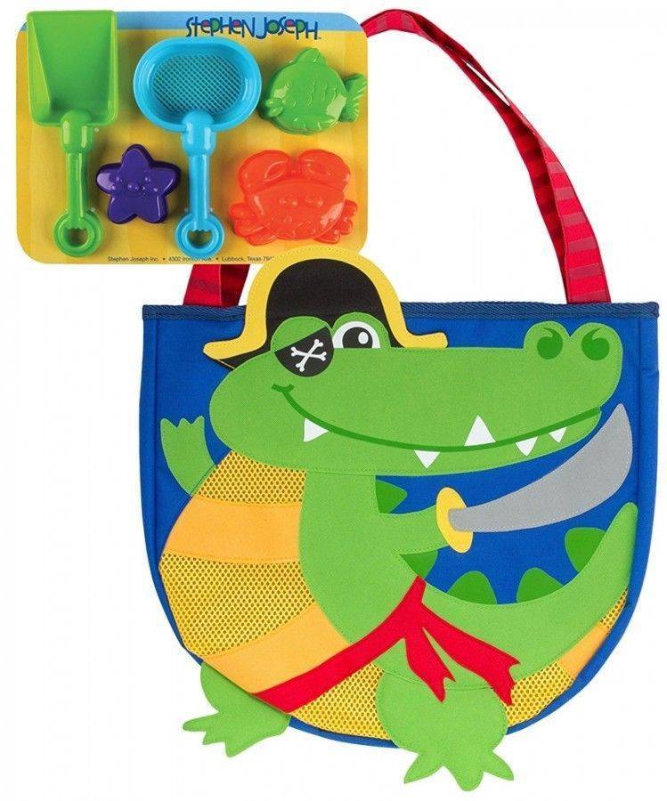 ΤΣΑΝΤΑ ΘΑΛΑΣΣΗΣ ΜΕ ΠΑΙΧΝΙΔΙΑ STEPHEN JOSEPH BEACH TOTE ALLIGATOR-PIRATE