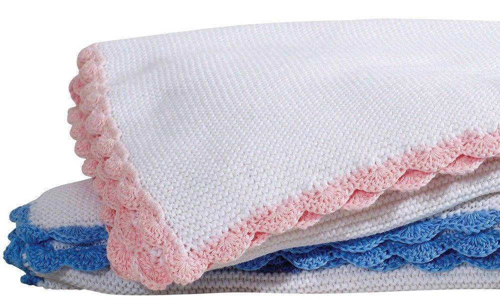 ΠΛΕΚΤΗ ΚΟΥΒΕΡΤΑ ΑΓΚΑΛΙΑΣ ESSENTIAL BABY GREENWICH POLO CLUB 2943 ΛΕΥΚΟ/ΣΙΕΛ 75X100CM