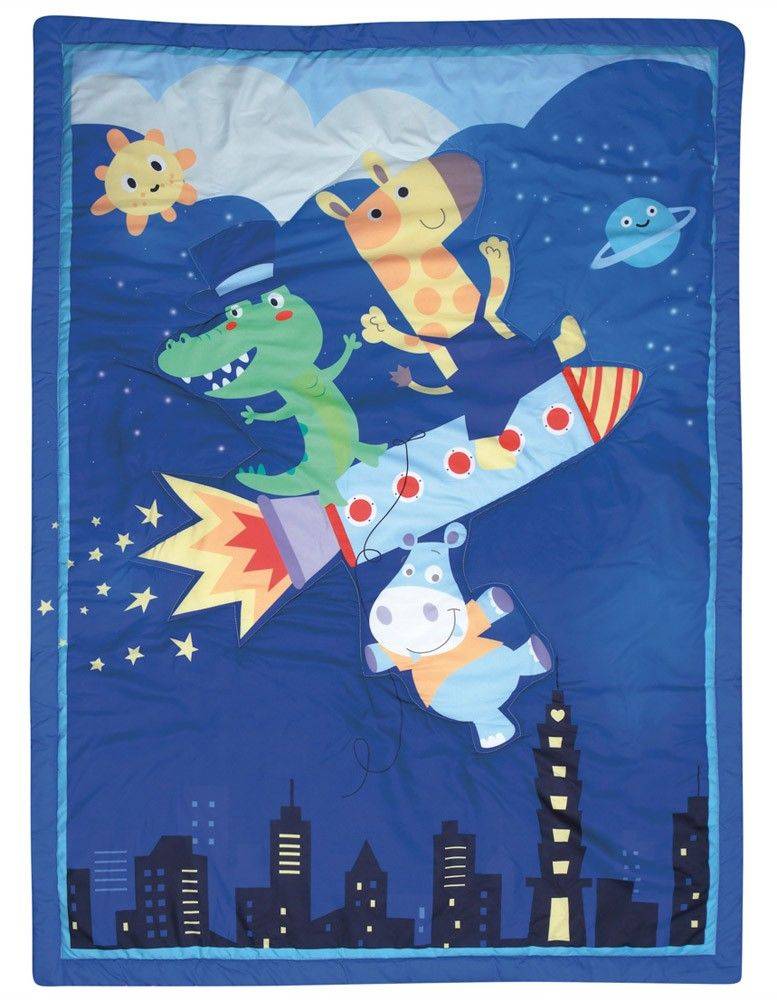 ΚΟΥΒΕΡΛΙ BABY SMILE LINE DIGITAL DAS HOME 6460 ΣΙΕΛ/ΜΠΛΕ ΠΥΡΑΥΛΟΣ 110X150CM DAS HOME