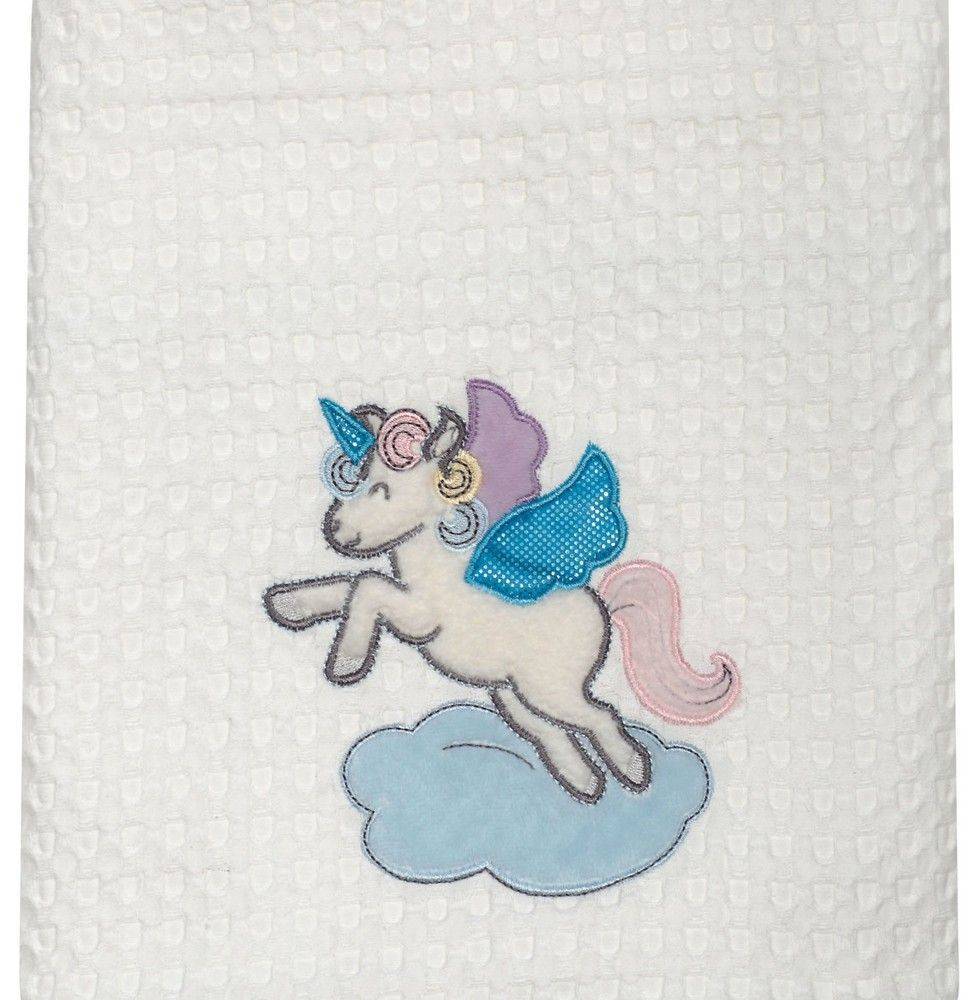 DAS HOME ΚΟΥΒΕΡΤΑ ΠΙΚΕ DREAM LINE EMBROIDERY DAS HOME 6463 ΚΡΕΜ/ΡΟΖ UNICORN 110X150CM