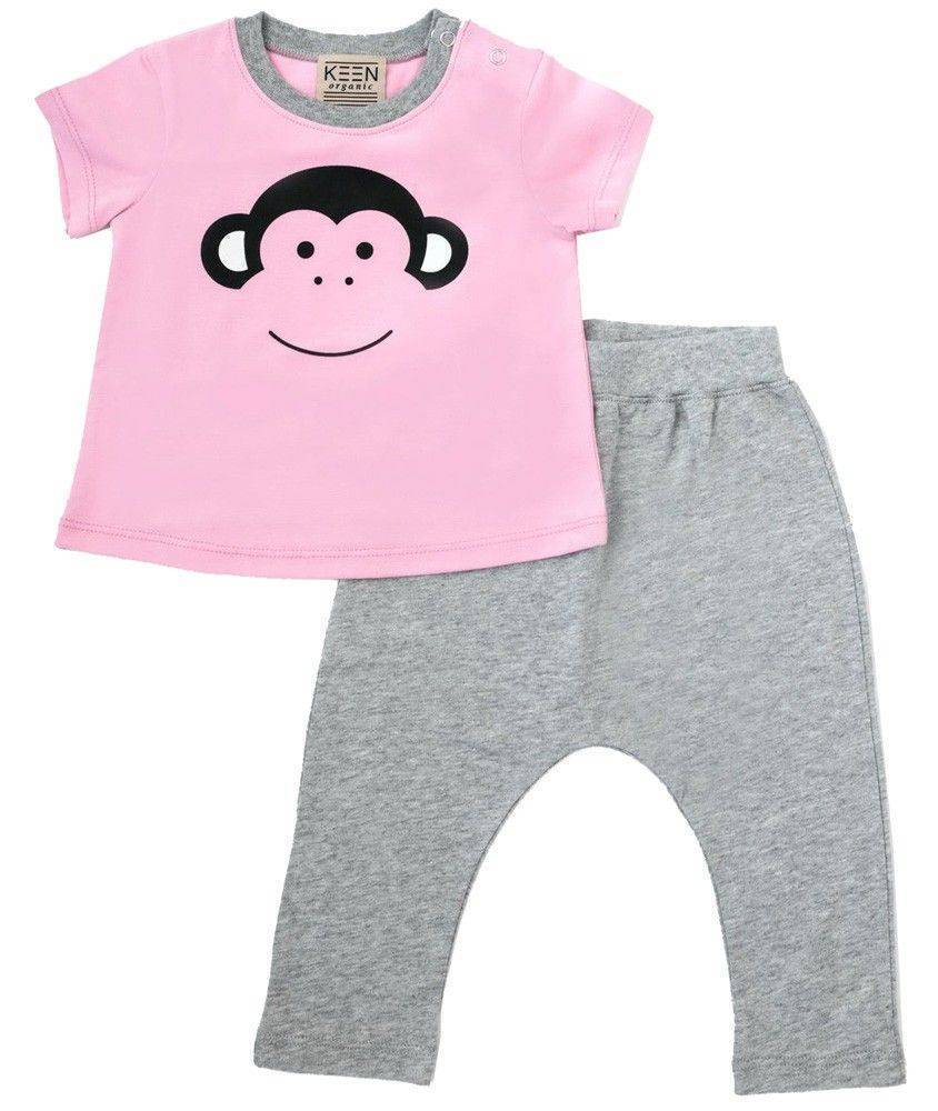 ΣΕΤ KEEN ORGANIC WWF BABY SET MONKEY ΡΟΖ/ΓΚΡΙ (6-9 ΜΗΝΩΝ) KEEN ORGANIC
