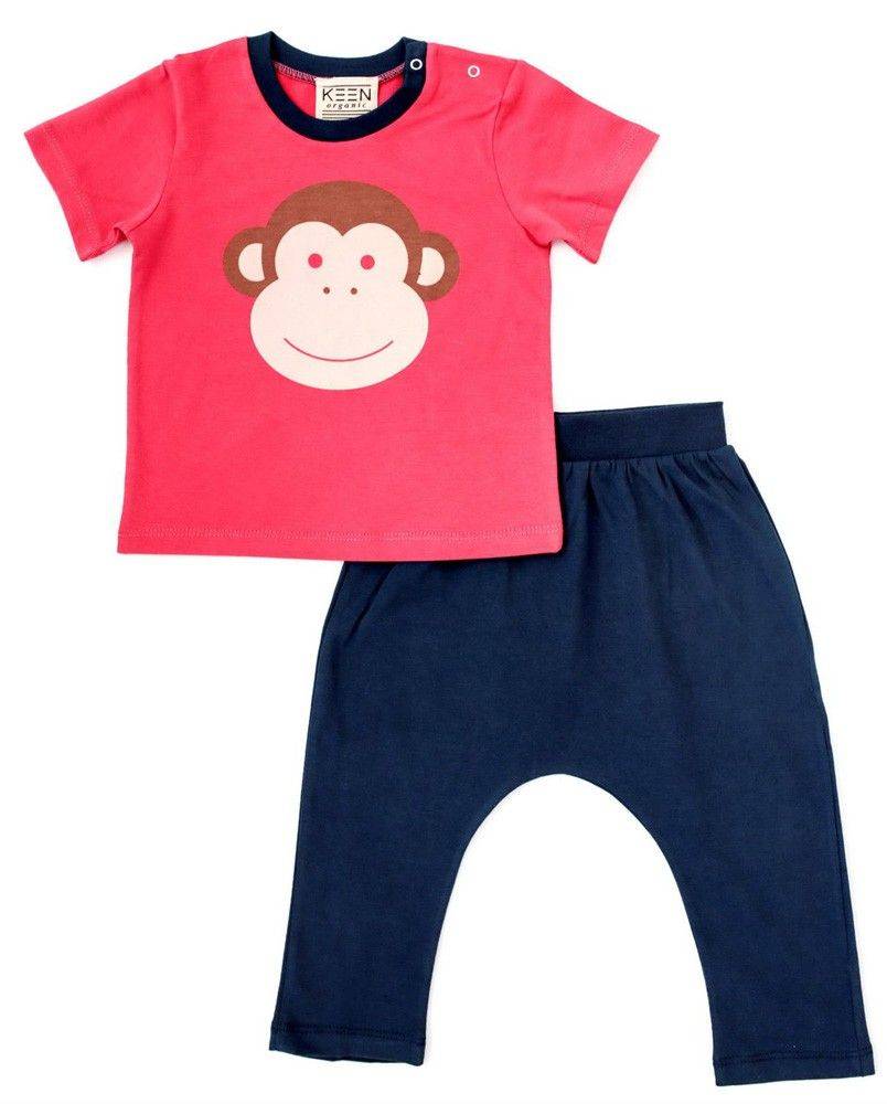ΣΕΤ KEEN ORGANIC WWF BABY SET MONKEY ΚΟΚΚΙΝΟ/ΜΠΛΕ (18-24 ΜΗΝΩΝ) KEEN ORGANIC