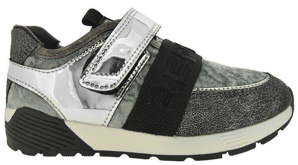 SNEAKERS REPLAY JS180055S-050 ΑΣΗΜΙ/ΜΑΥΡΟ (EU:30) REPLAY