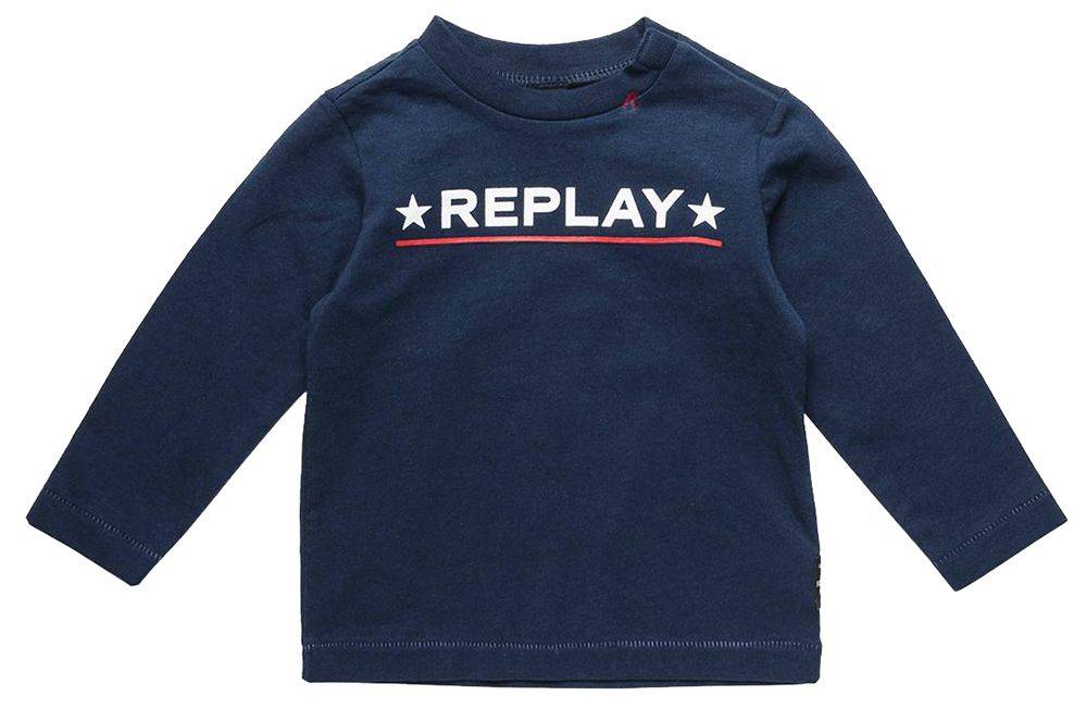 T-SHIRT REPLAY PB7054.068.2660-576 ΣΚΟΥΡΟ ΜΠΛΕ (74 ΕΚ.)-(9-12ΜΗΝΩΝ) REPLAY