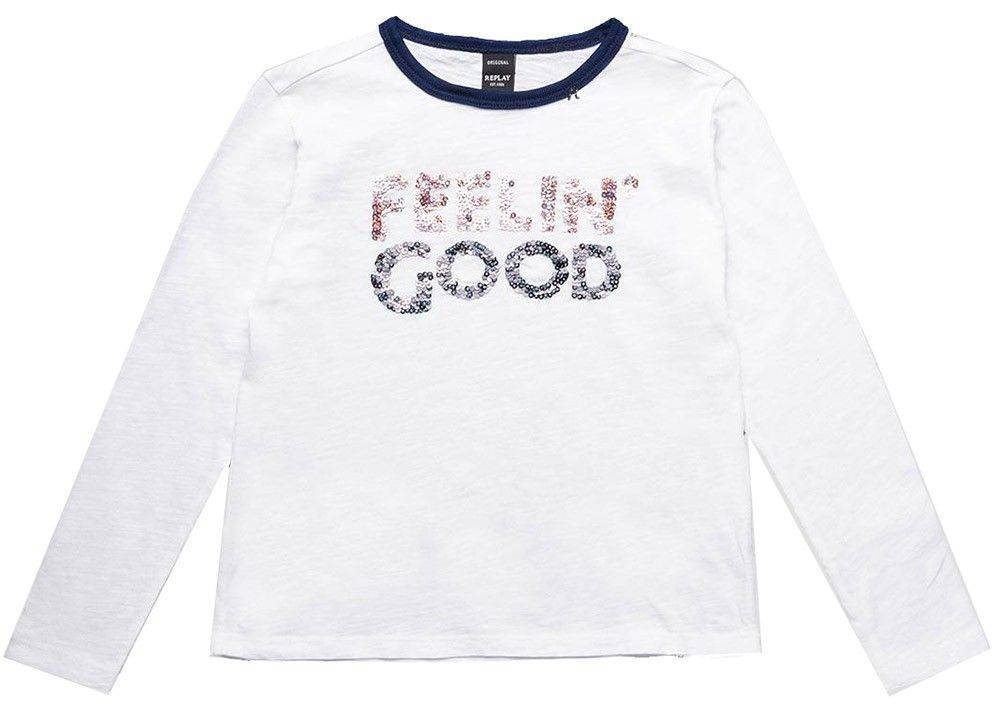 ΜΠΛΟΥΖΑ ΜΑΚΡΥΜΑΝΙΚΗ REPLAY SG7100.054.20760-001 ΛΕΥΚΟ (152 ΕΚ.)-(12 ΕΤΩΝ) REPLAY