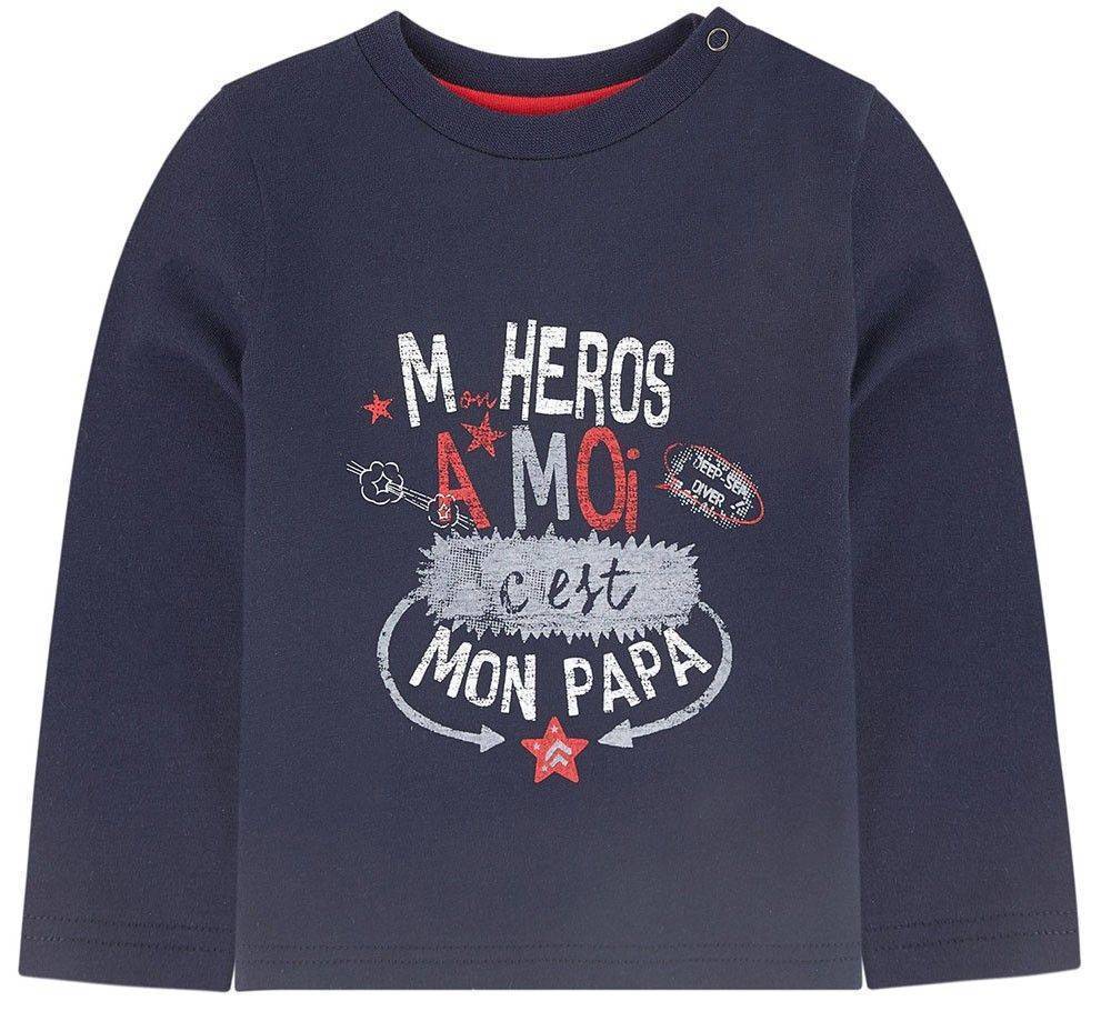 ΜΠΛΟΥΖΑ ΜΑΚΡΥΜΑΝΙΚΗ 3 POMMES 3M10003 ΣΚΟΥΡΟ ΜΠΛΕ (92CM)-(18M-2A) 3 POMMES