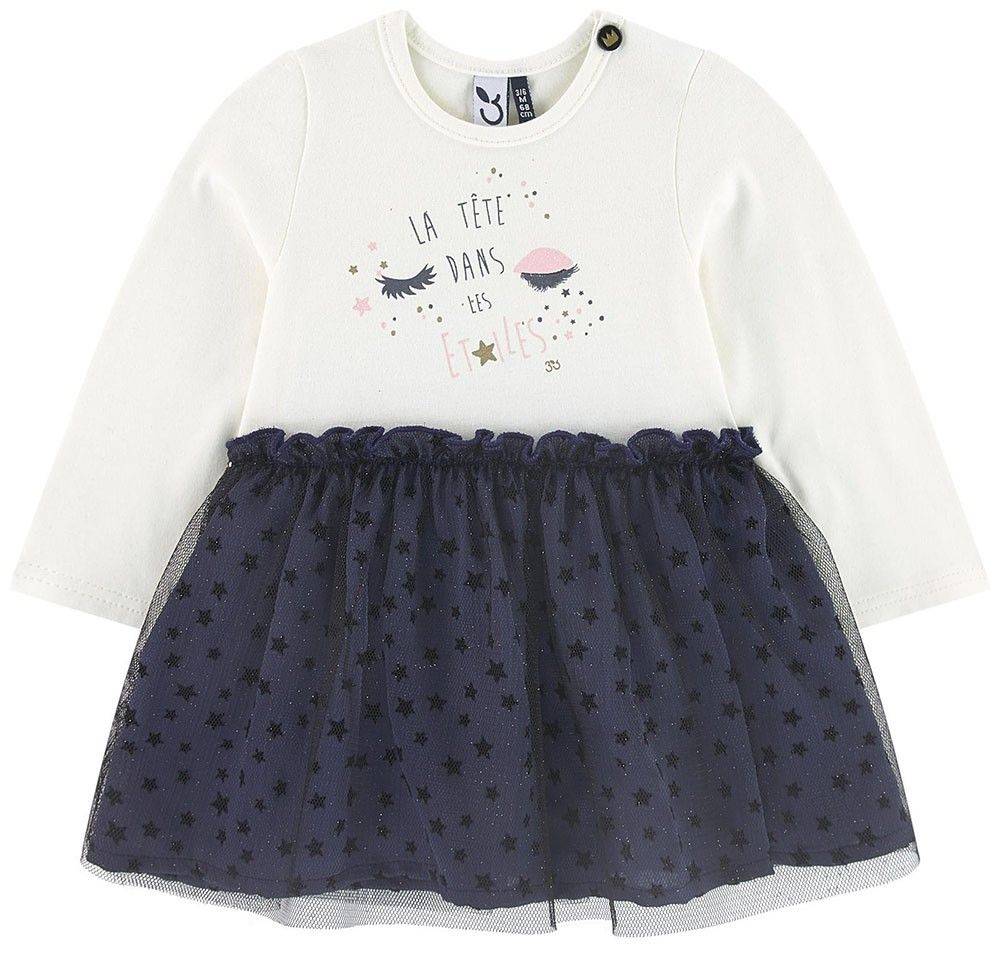 ΦΟΡΕΜΑ 3 POMMES 3M30182 ΛΕΥΚΟ/ΣΚΟΥΡΟ ΜΠΛΕ (92CM)-(18M-2A)