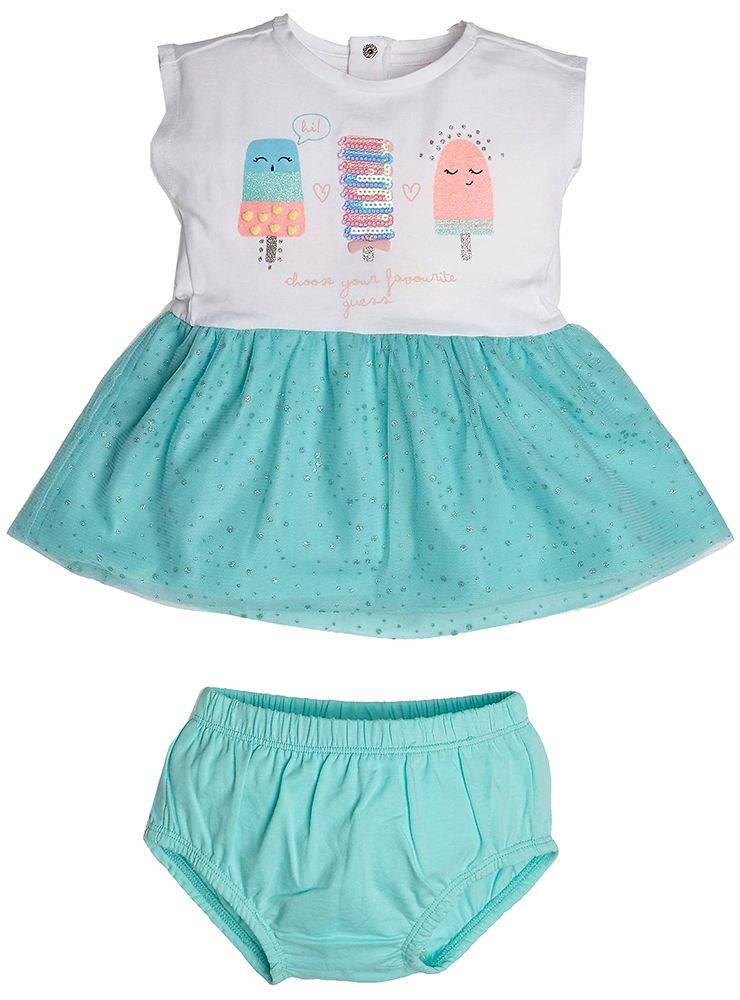 GUESS KIDS ΦΟΡΕΜΑ GUESS KIDS A92K13 K82J0 ΛΕΥΚΟ/ΒΕΡΑΜΑΝ (76ΕΚ.)-(9-12ΜΗΝΩΝ)