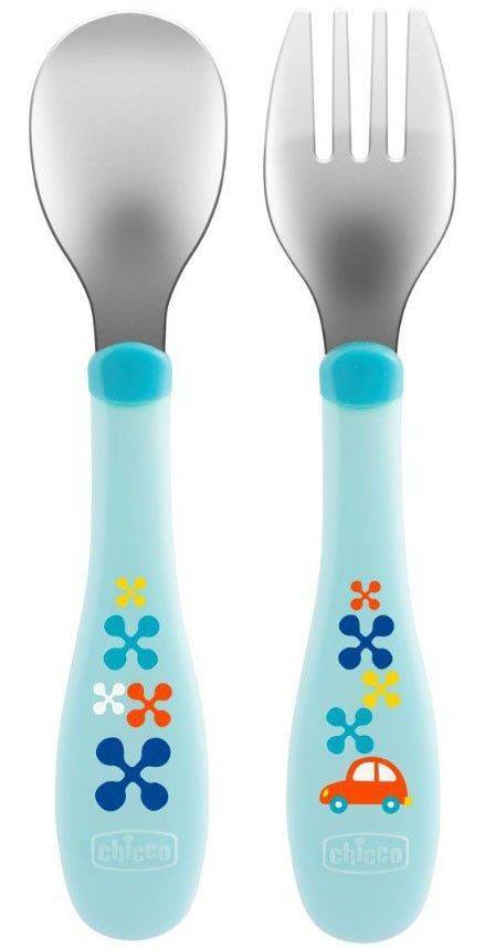 ΣΕΤ ΚΟΥΤΑΛΙ-ΠΙΡΟΥΝΙ CHICCO MIX AND MATCH 18M+ ΓΑΛΑΖΙΟ