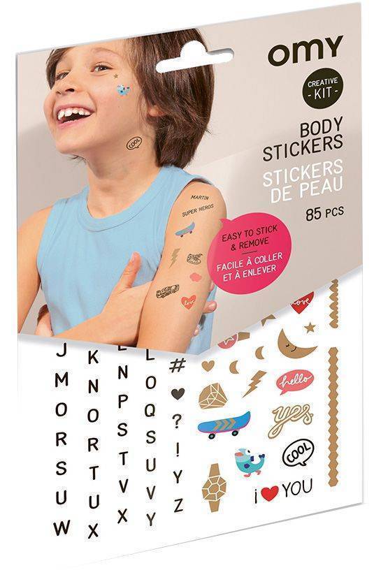 ΑΥΤΟΚΟΛΛΗΤΑ ΣΩΜΑΤΟΣ OMY ΓΡΑΜΜΑΤΑ