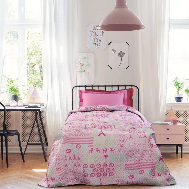 DAS HOME ΚΟΥΒΕΡΛΙ ΜΟΝΟ DAS HOME KID MICRO 160Χ240 ΡΟΖ ΣΧ.4685