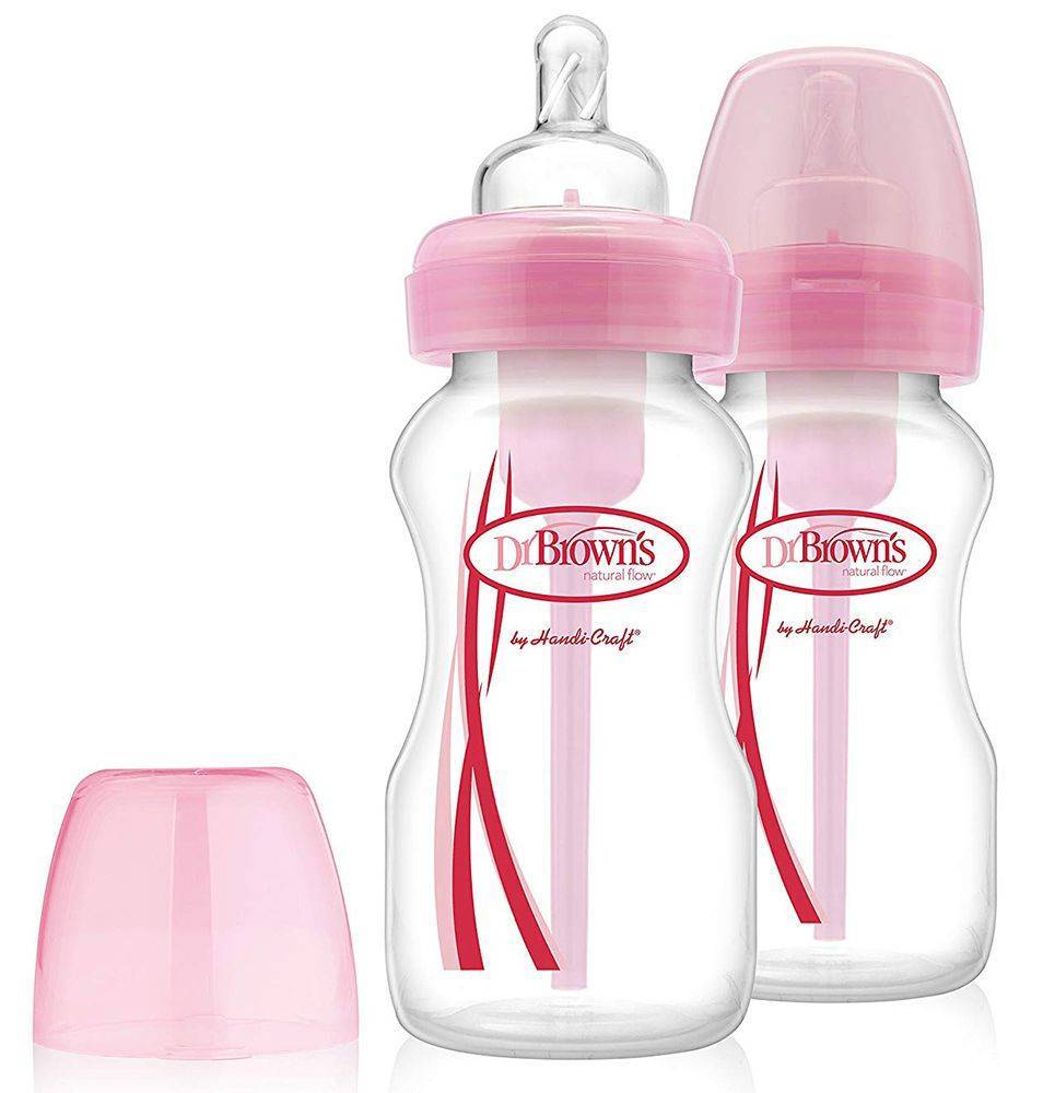 ΜΠΙΜΠΕΡΟ ΠΛΑΣΤΙΚΟ DR.BROWN'S PP ΜΕ ΣΤΕΝΟ ΛΑΙΜΟ 250ML ΡΟΖ 2ΤΜΧ DR BROWNS