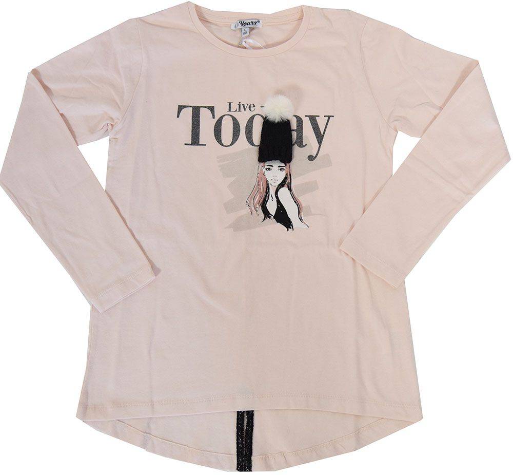 ΜΠΛΟΥΖΑ ΜΑΚΡΥΜΑΝΙΚΗ YOURS Y5638 ΡΟΖ (158 ΕΚ)-(EXTRA LARGE) YOURS