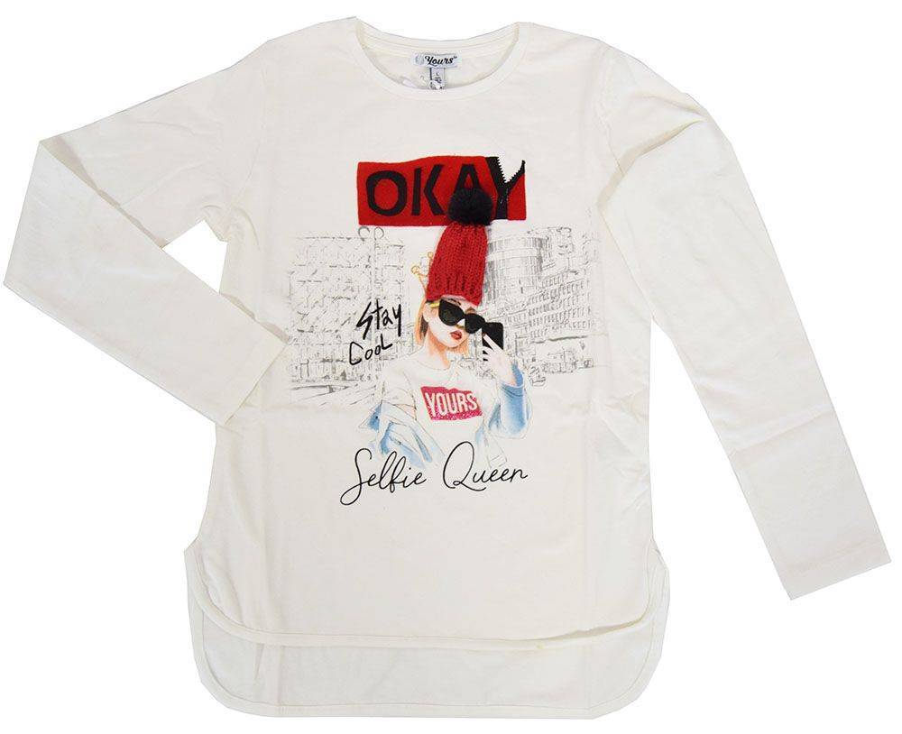 ΜΠΛΟΥΖΑ ΜΑΚΡΥΜΑΝΙΚΗ YOURS Y5684 ΕΚΡΟΥ (158 ΕΚ)-(EXTRA LARGE) YOURS