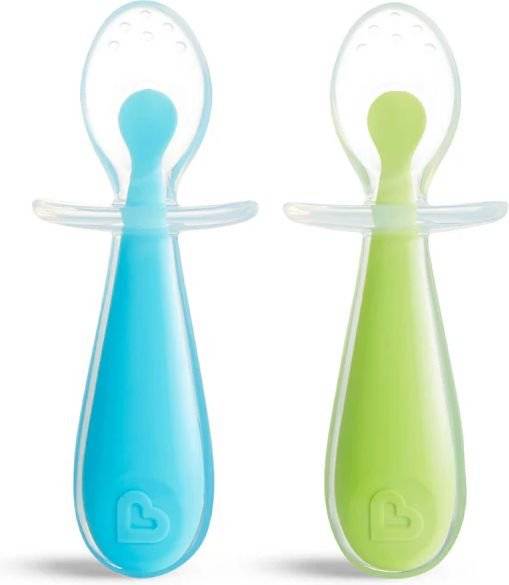 ΣΕΤ 2 ΚΟΥΤΑΛΑΚΙΑ ΣΙΛΙΚΟΝΗΣ MUNCHKIN 2PK GENTLE SILICONE SPOONS BLUE/GREEN MUNCHKIN
