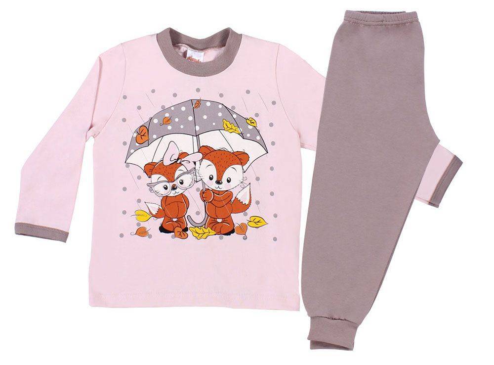 MINERVA ΠΥΖΑΜΑΚΙΑ MINERVA ΜΑΚΡΥ ΜΑΝΙΚΙ UMBRELLA ΡΟΖ/COFFE (78ΕΚ.)-(1-2 ΕΤΩΝ)