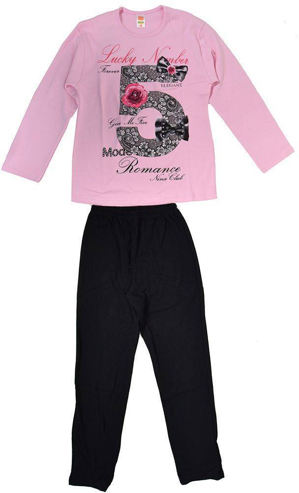 ΠΥΤΖΑΜΕΣ NINA CLUB 520 ΡΟΖ/ΜΠΛΕ (170CM)-(15-16 ΕΤΩΝ) NINA CLUB