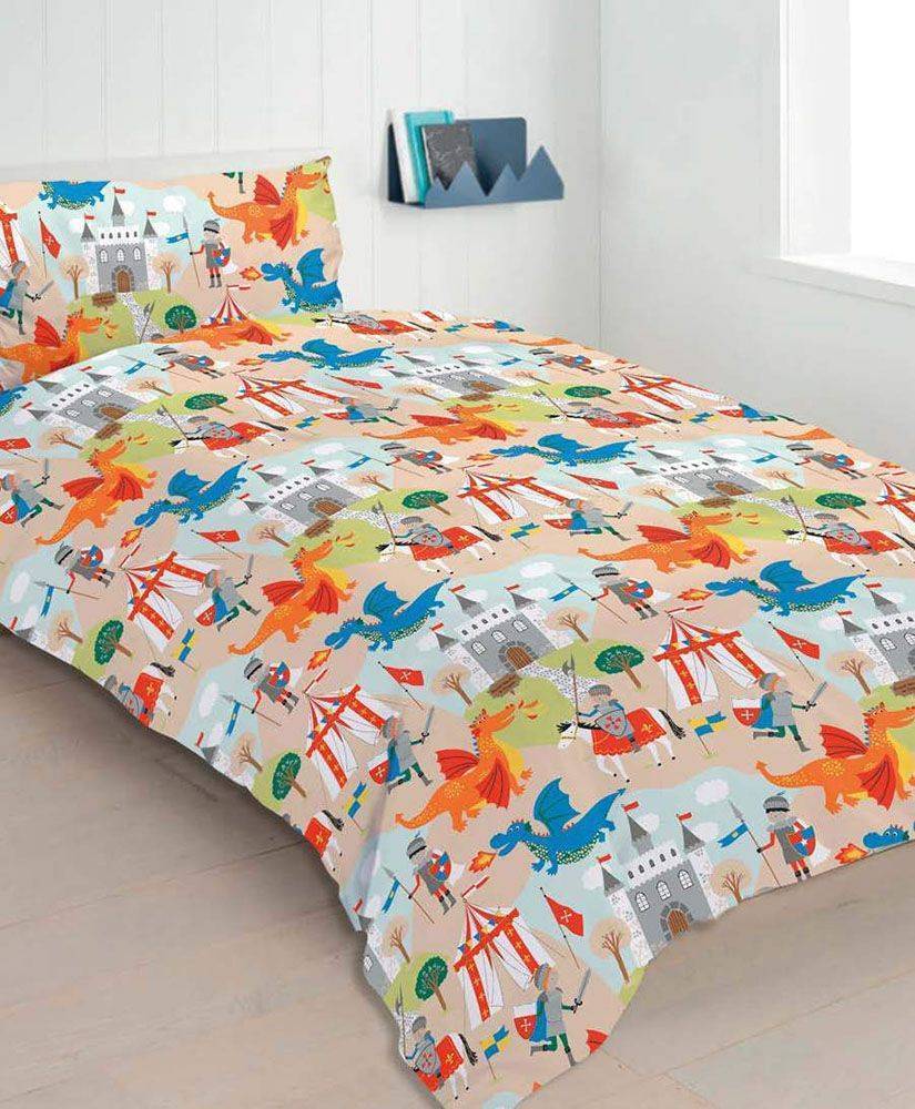 ΣΕΤ ΣΕΝΤΟΝΙΑ ΜΟΝΑ NAF NAF DRAGONS AND KNIGHTS ΜΠΕΖ/ΠΟΛΥΧΡΩΜΟ 170Χ260CM ΣΧ.724