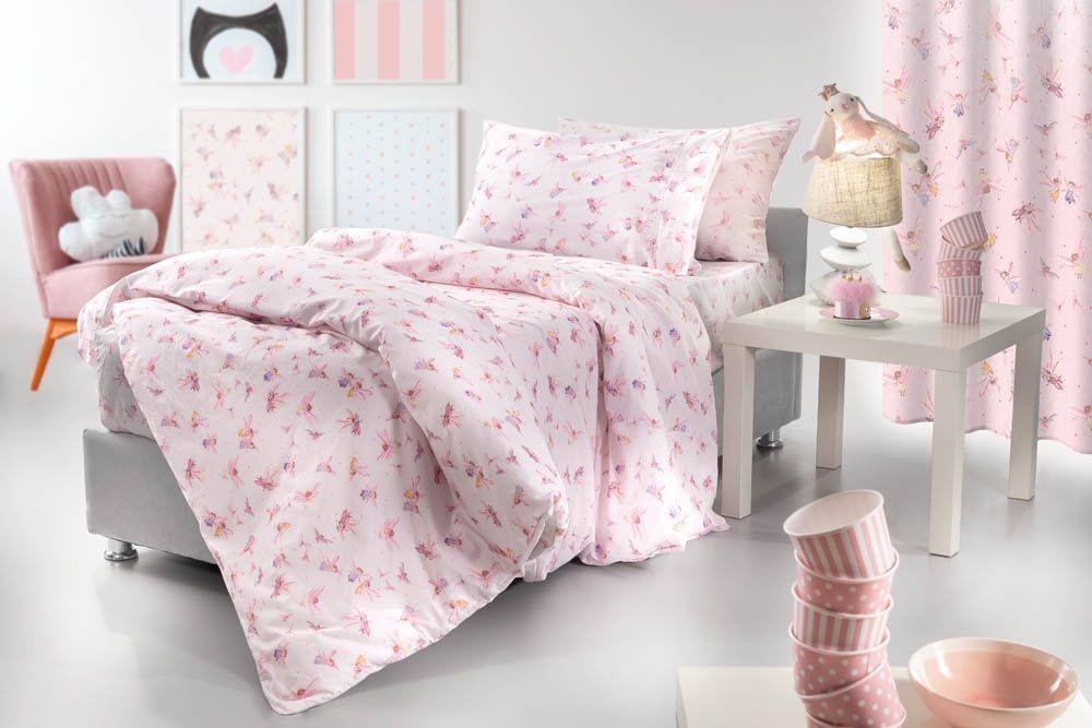 ΣΕΤ ΣΕΝΤΟΝΙΑ ΜΟΝΑ GUY LAROCHE FAIRY 165X250CM ΡΟΖ 3ΤΜΧ GUY LAROCHE BEBE