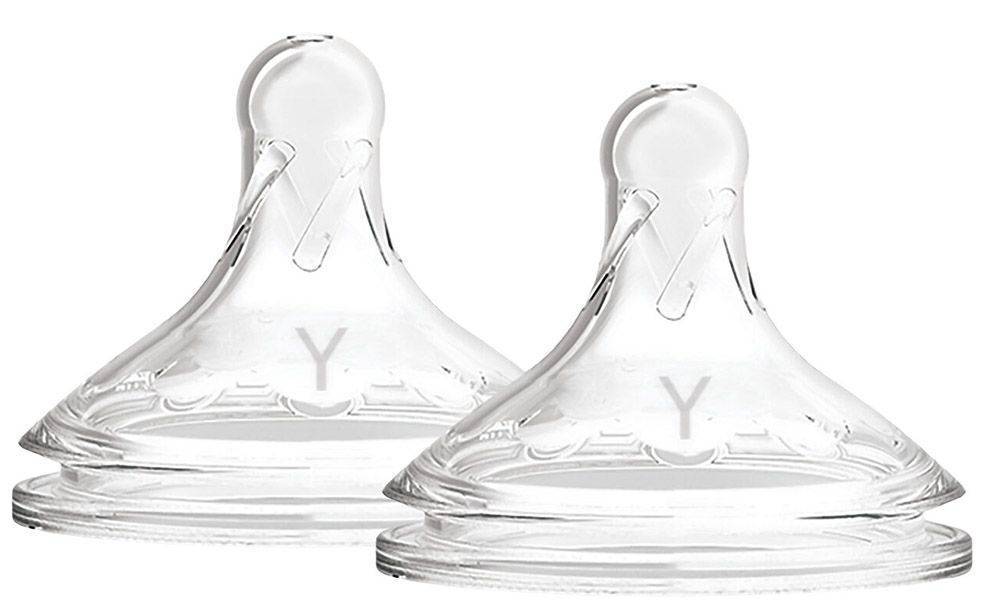 ΘΗΛΗ ΣΙΛΙΚΟΝΗΣ DR.BROWNS ΓΙΑ ΜΠΙΜΠΕΡΟ NATURAL FLOW OPTIONS ΜΕ ΦΑΡΔΥ ΛΑΙΜΟ 2ΤΕΜ. 9 ΜΗΝΩΝ+ (Y-CUT) DR BROWNS