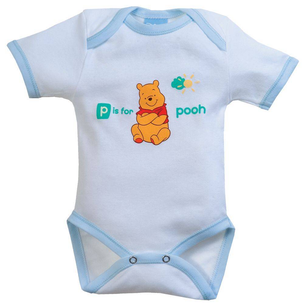 ΦΟΡΜΑΚΙ OMEGA HOME ΚΟΝΤΟ ΜΑΝΙΚΙ DISNEY P IS FOR POOH ΛΕΥΚΟ/ΓΑΛΑΖΙΟ (72ΕΚ.)-(9-12 ΜΗΝΩΝ)