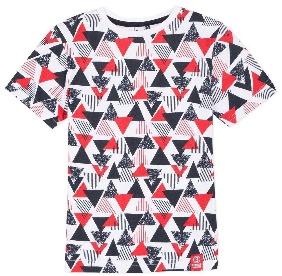 3 POMMES T-SHIRT 3 POMMES 3Q10115 ΛΕΥΚΟ/ ΚΟΚΚΙΝΟ/ΜΑΥΡΟ (7-8 ΕΤΩΝ)-(128CM)