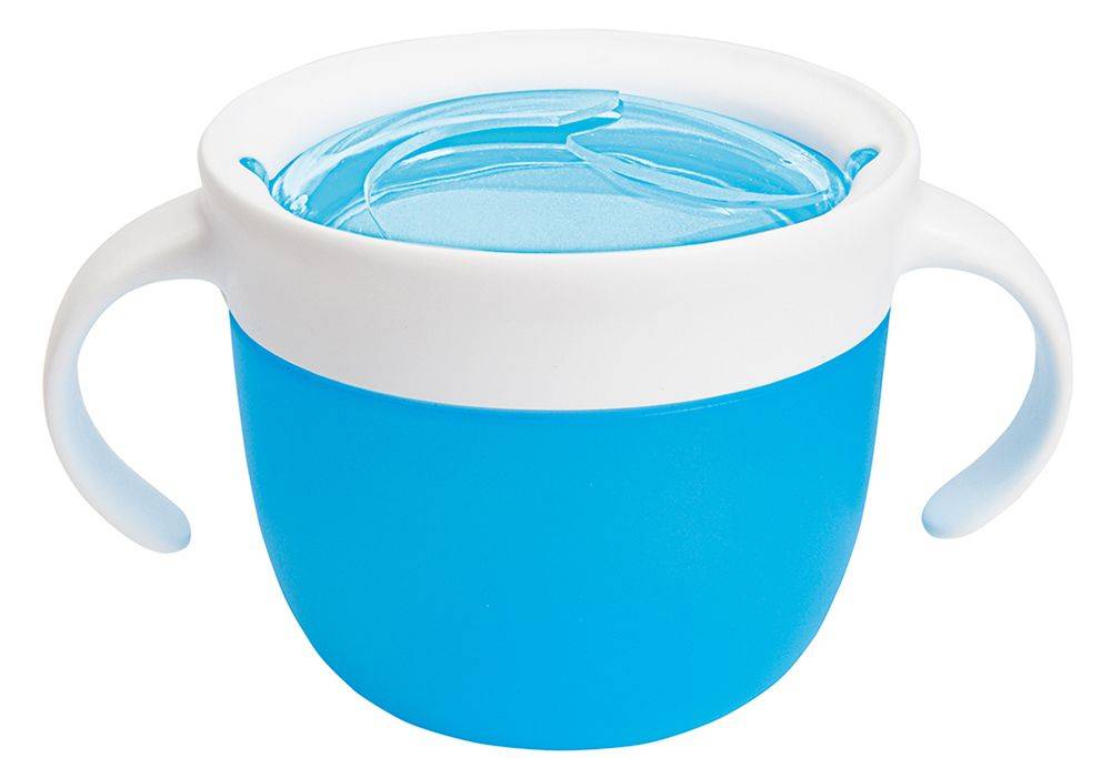 MUNCHKIN ΠΟΤΗΡΑΚΙ-ΔΟΧΕΙΟ ΓΙΑ ΣΝΑΚ MUNCHKIN SNACK CATCHER 12 ΜΗΝΩΝ 266ML - ΜΠΛΕ