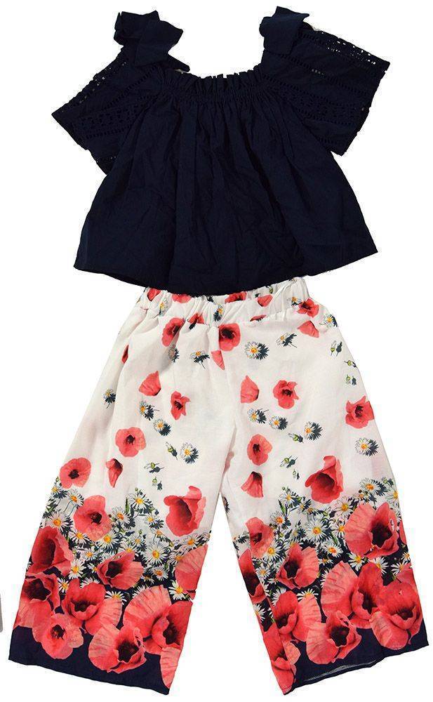 ΣΕΤ ΡΟΥΧΩΝ GLOUS 764-794 ΜΠΛΟΥΖΑ/ΠΑΝΤΕΛΟΝΙ FLORAL ΣΚΟΥΡΟ ΜΠΛΕ/ΛΕΥΚΟ/ΚΟΚΚΙΝΟ (6 ΕΤΩΝ) GLOUS