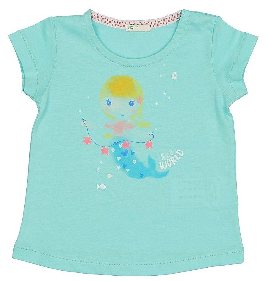 BENETTON T-SHIRT BENETTON SUMMER HER ΓΑΛΑΖΙΟ (68 CM)-(6-9 ΜΗΝΩΝ)