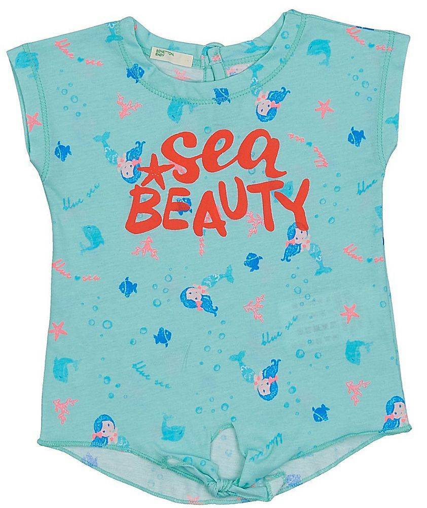 TOP ΜΕ ΚΟΝΤΟ ΜΑΝΙΚΙ SUMMER HER ΓΑΛΑΖΙΟ (62 CM)-(3-6 ΜΗΝΩΝ) BENETTON
