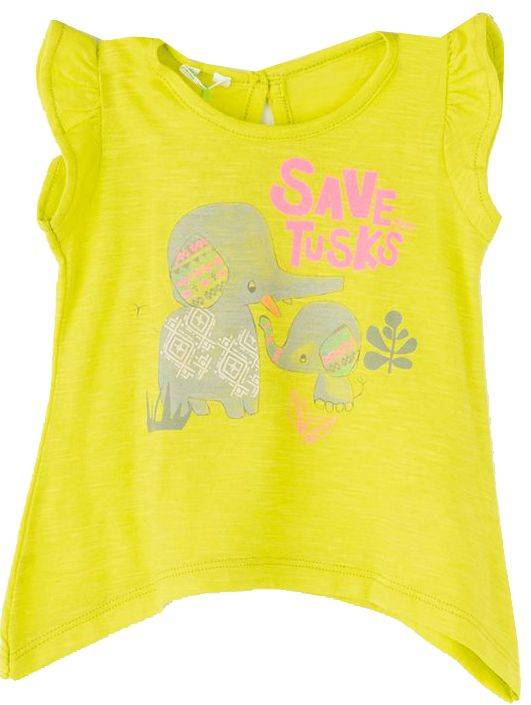 ΜΠΛΟΥΖΑ ΜΕ ΚΟΝΤΟ ΜΑΝΙΚΙ BENETTON GREEN ROOTS HER ΕΛΕΦΑΝΤΑΣ ΛΑΧΑΝΙ (62 CM)-(3-6 ΜΗΝΩΝ) BENETTON