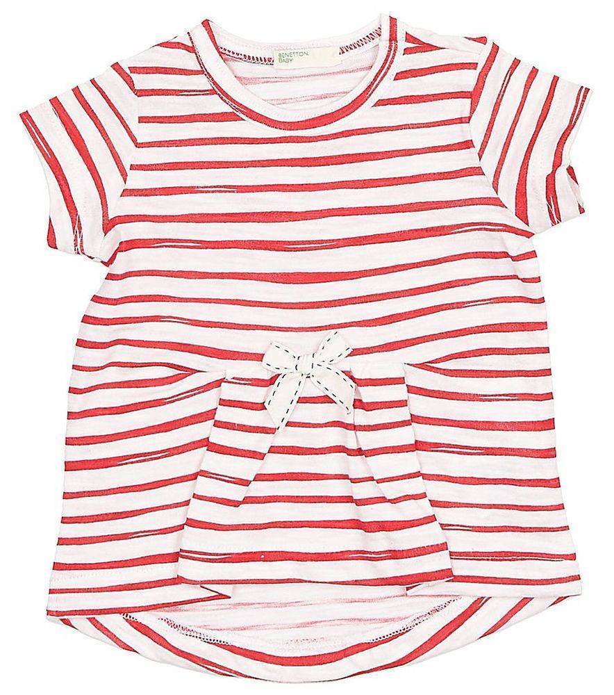 ΜΠΛΟΥΖΑ ΜΕ ΚΟΝΤΟ ΜΑΝΙΚΙ BENETTON BY THE SEA 1 BB ΡΙΓΕ ΛΕΥΚΟ/ΚΟΚΚΙΝΟ (68 CM)-(6-9 ΜΗΝΩΝ) BENETTON