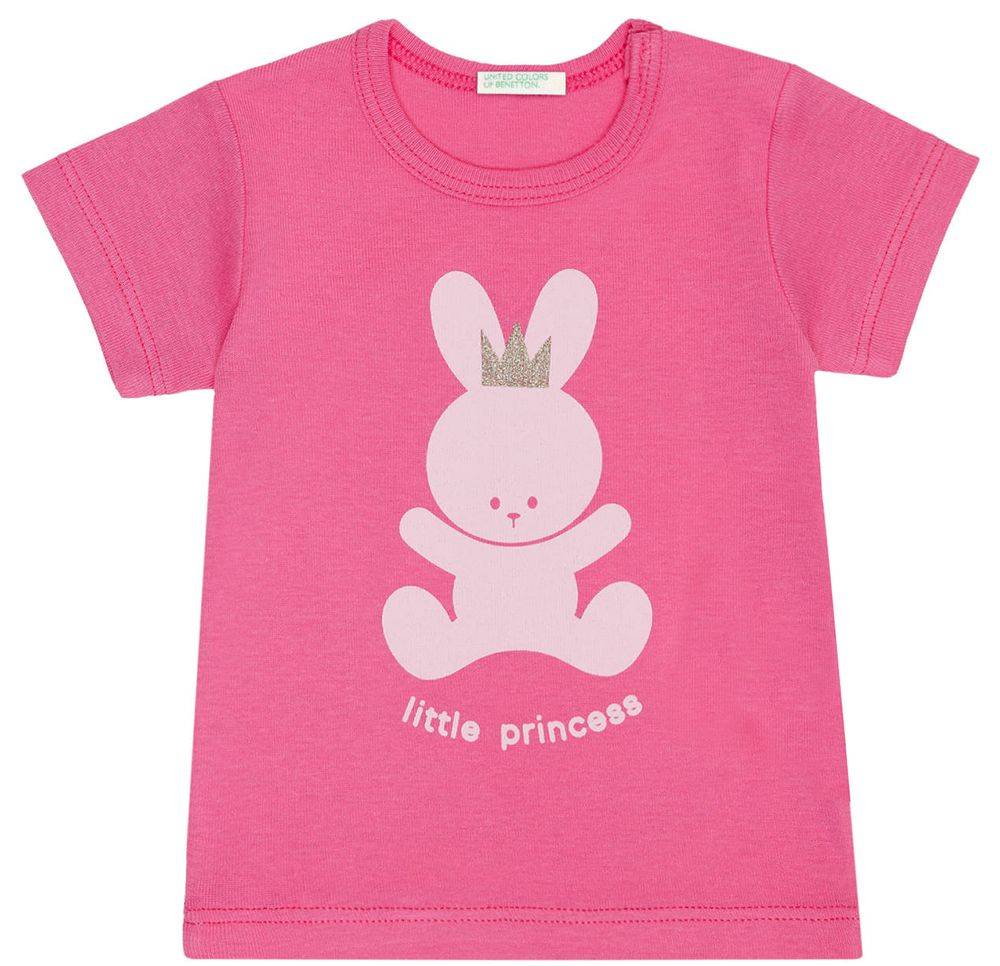 BENETTON T-SHIRT BENETTON BASICO BABY ΦΟΥΞΙΑ (68 CM)-(6-9 ΜΗΝΩΝ)